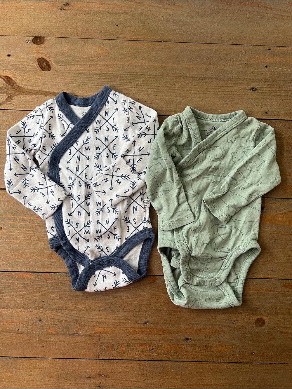 Honest & H&M Newborn Organic Cotton Long-Sleeve Onesie Set